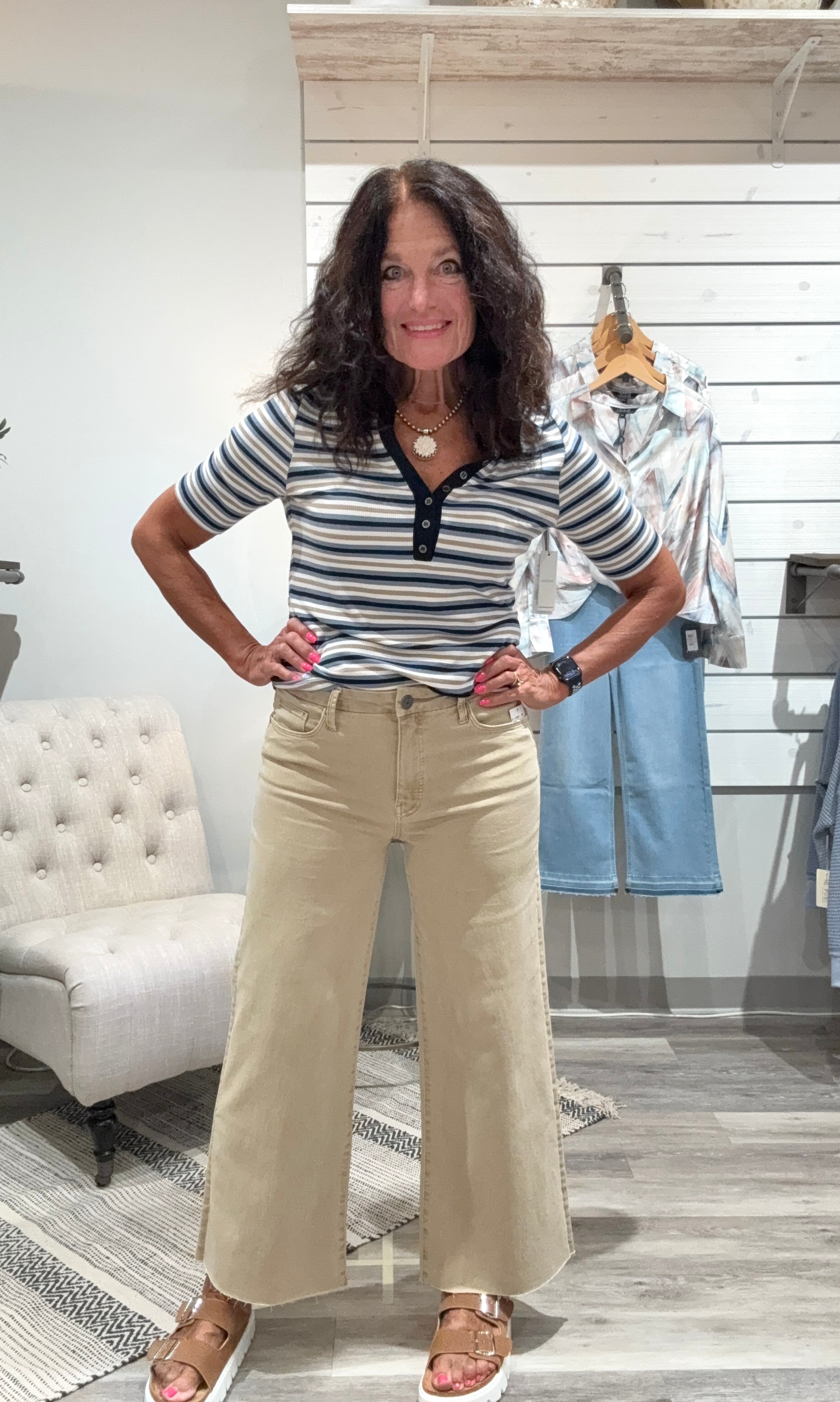 Meg High Rise Fab Ab Wide Leg Raw Hem