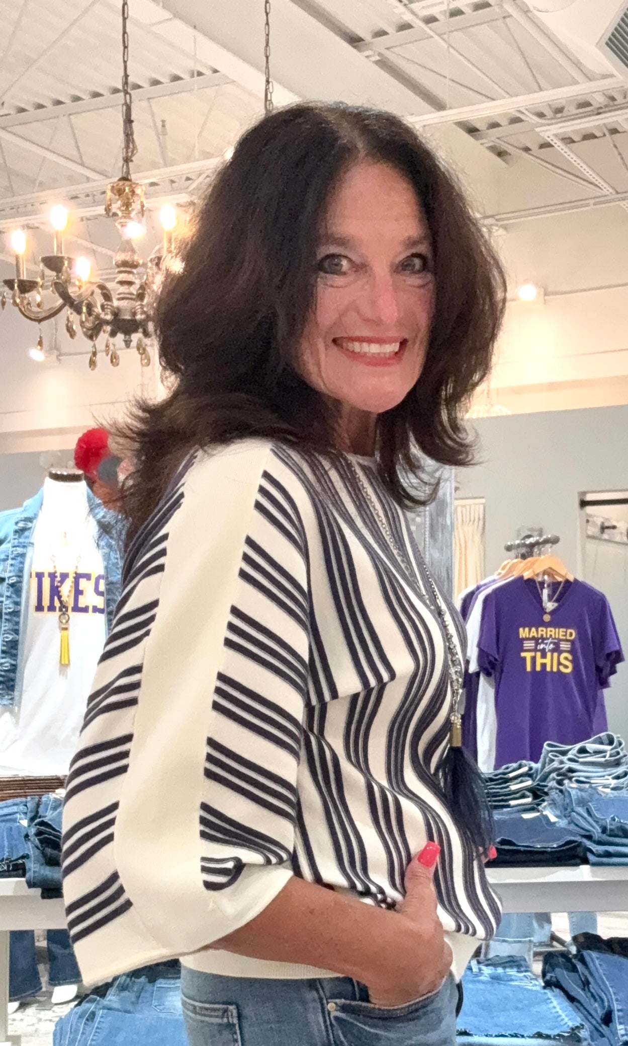 Boat Neck 3/4 Dolman Sleeve Sweater