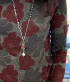 Printed Floral Long Sleeve Crew Neck Top