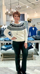 Long Sleeve Scoop Neck Sweater with Beads