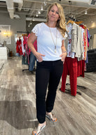 Experience ultimate comfort and style in our Hannah Crop Flare jeans. Whether for daily wear or special events, these jeans are versatile and timeless. Made with 4-way stretch twill, they provide unrestricted movement while keeping you looking fabulous.