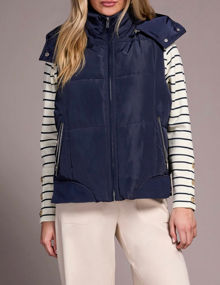 Quilted Vest with Removable Hood