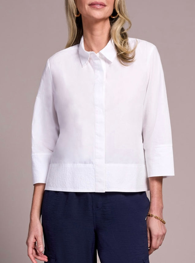 3/4 Sleeve Button Front Shirt