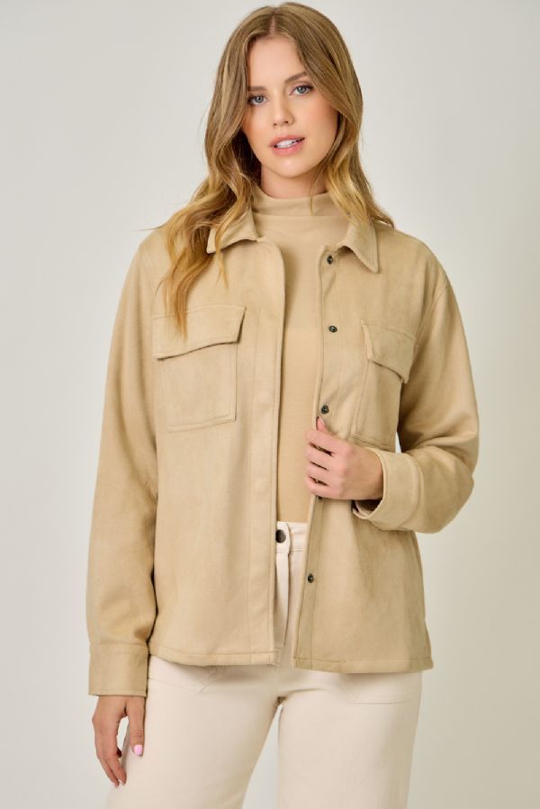 Suede Snap Shacket