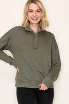 Half Snap Button Pullover Sweater