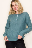 Henley Button Neck Pullover Sweater