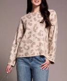 Long Sleeve Crew Neck Sweater with Sequin