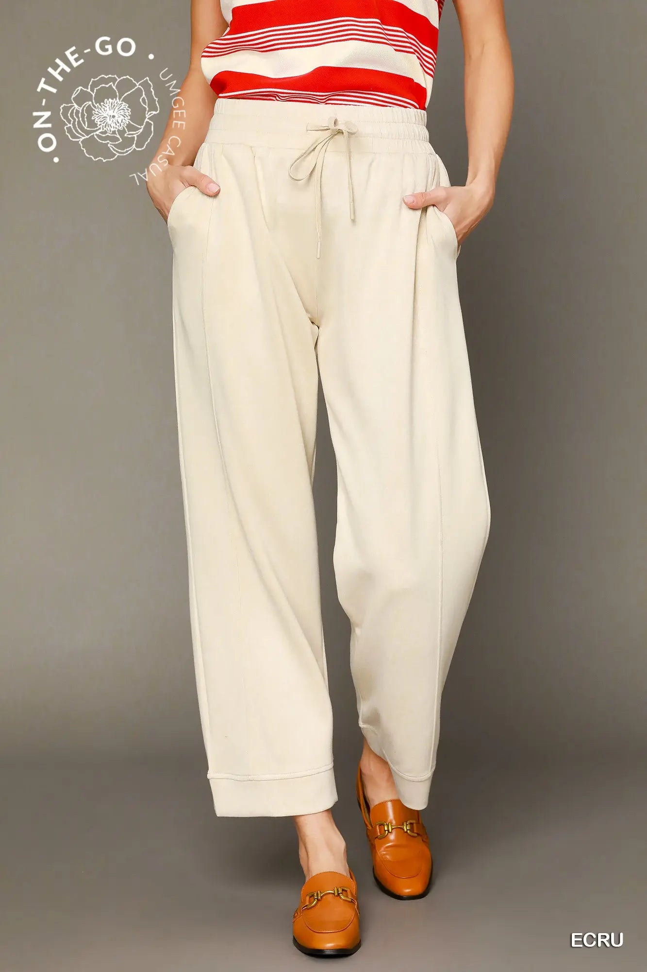 Luxeknit On-The-Go Straight Leg Pants- ecru