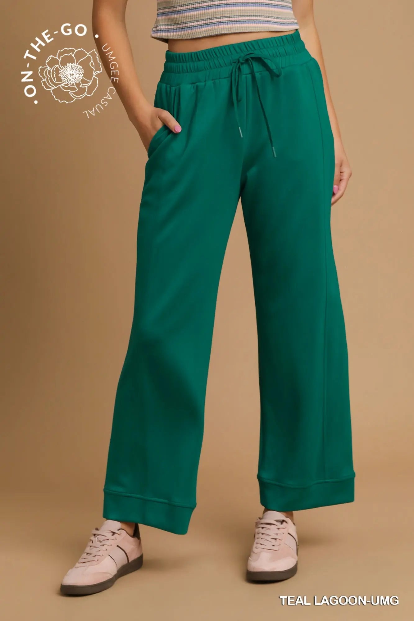 Luxeknit On-The-Go Straight Leg Pants- teal