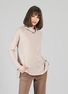 Ultra Soft Faux Cashmere Turtle Neck Tunic Sweater with Side Vents