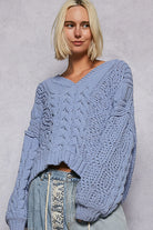 Solid V-Neck Chenille Sweater
