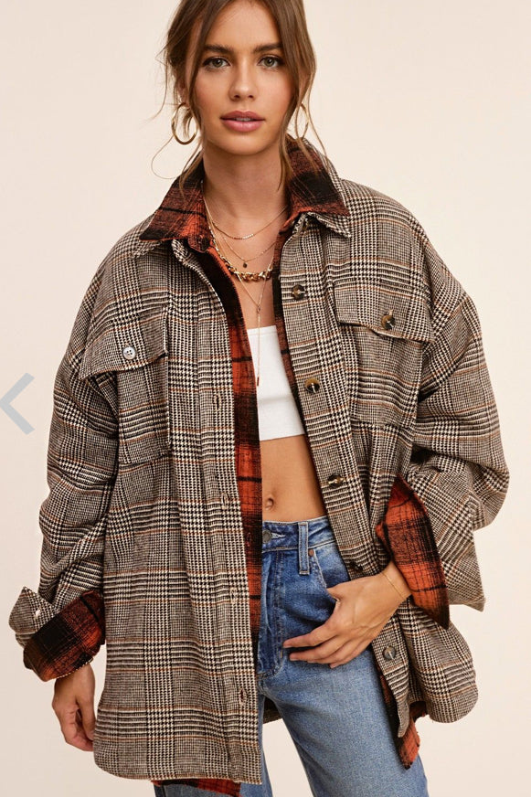 Essential Plaid Print Jacket