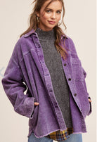 Corduroy Oversized Shacke- purple