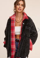 Corduroy Oversized Shacke- black