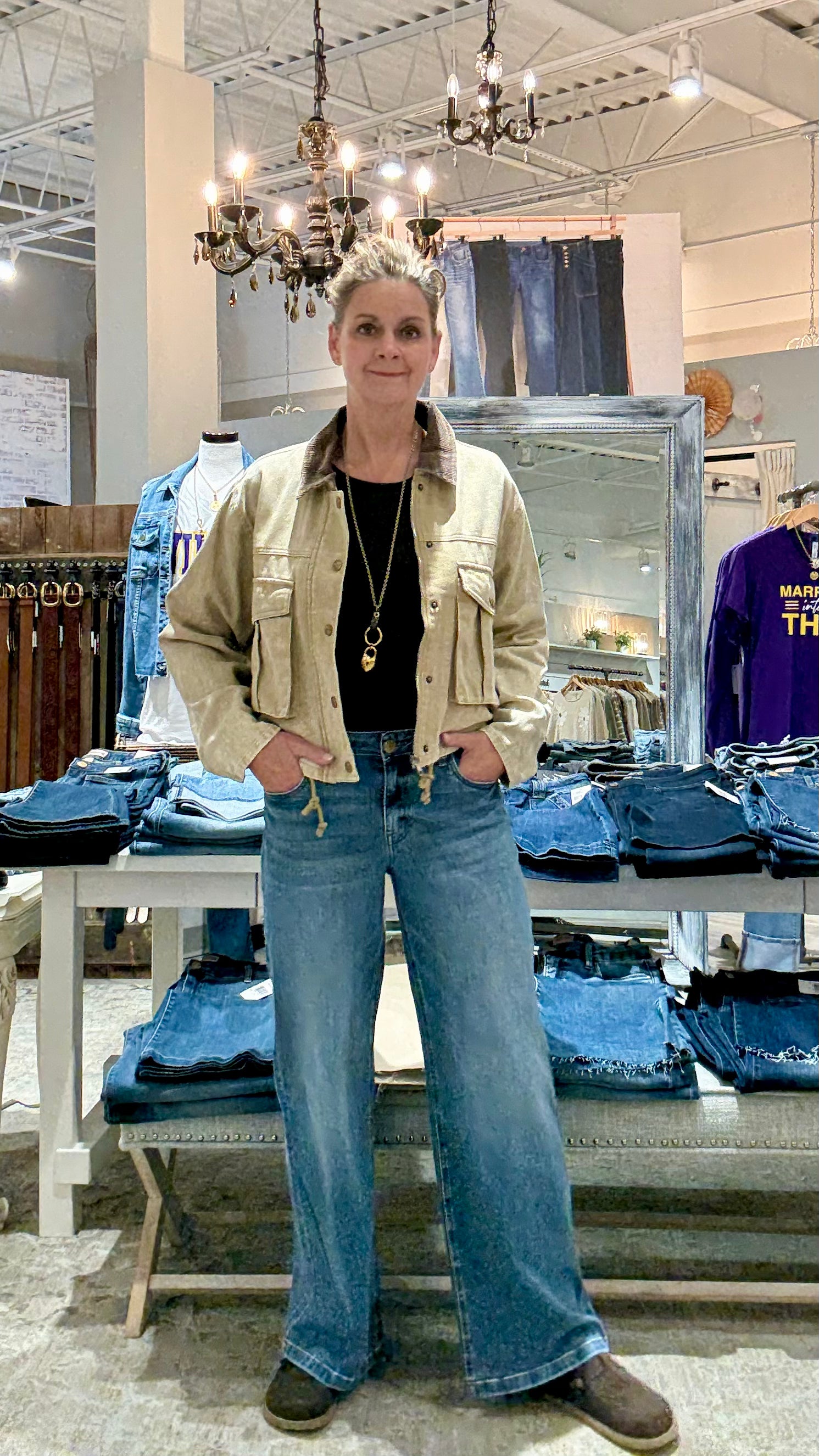 Jean High Rise Wide Leg Denim