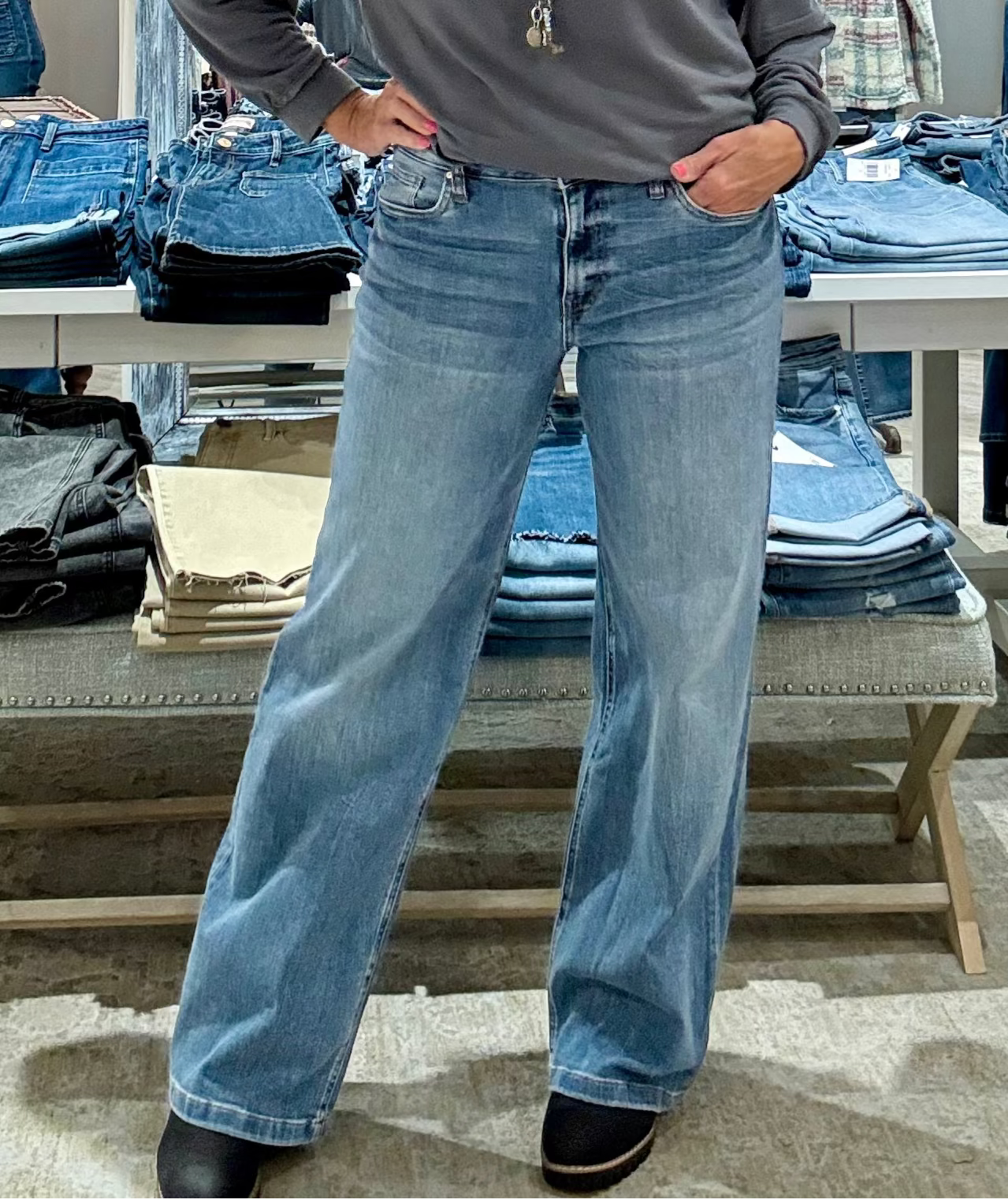 Jean High Rise Wide Leg Denim