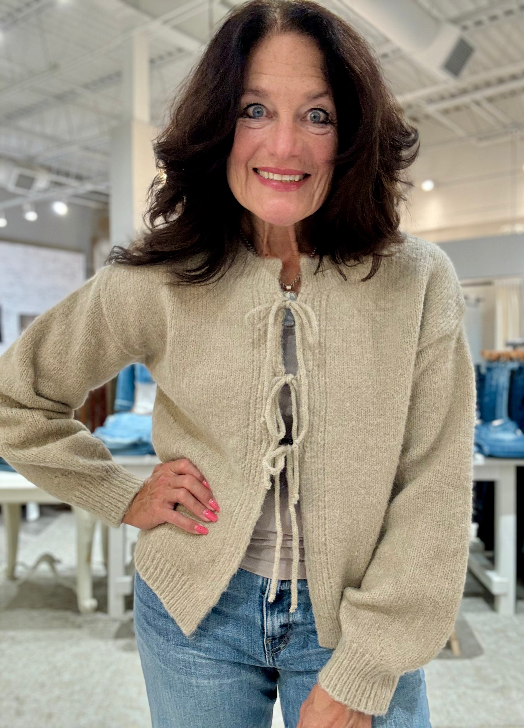 Tie front Sweater Cardigan