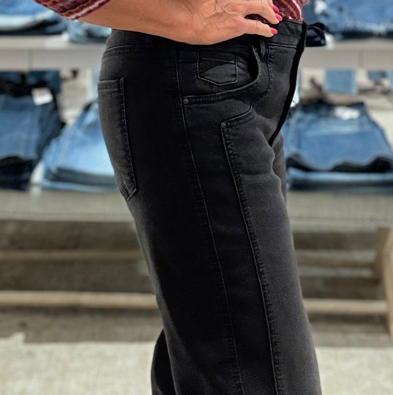 Meg High Rise Fab Ab Wide Leg Denim