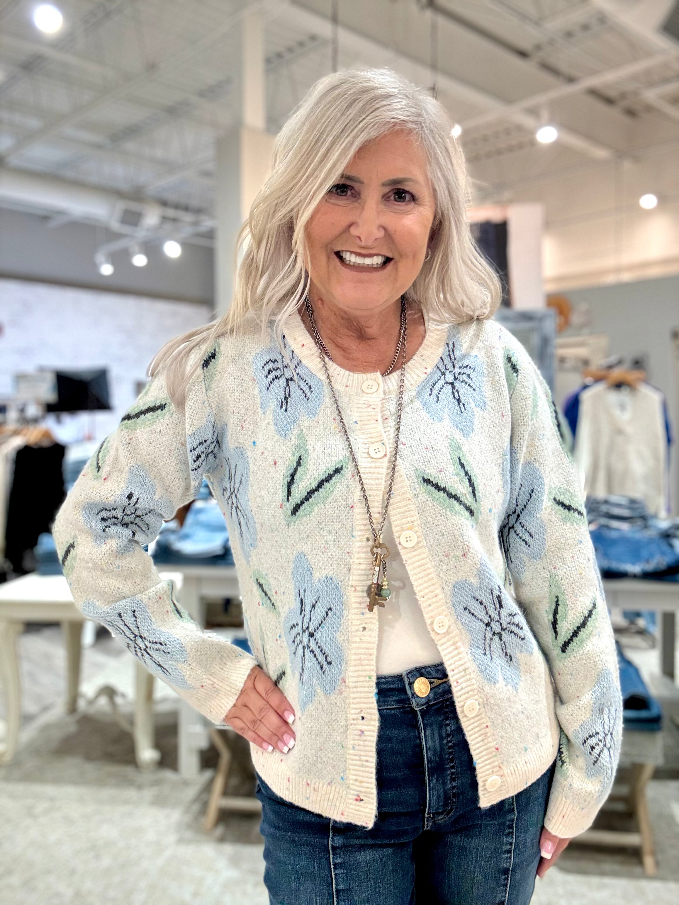 Floral Sweater Cardigan