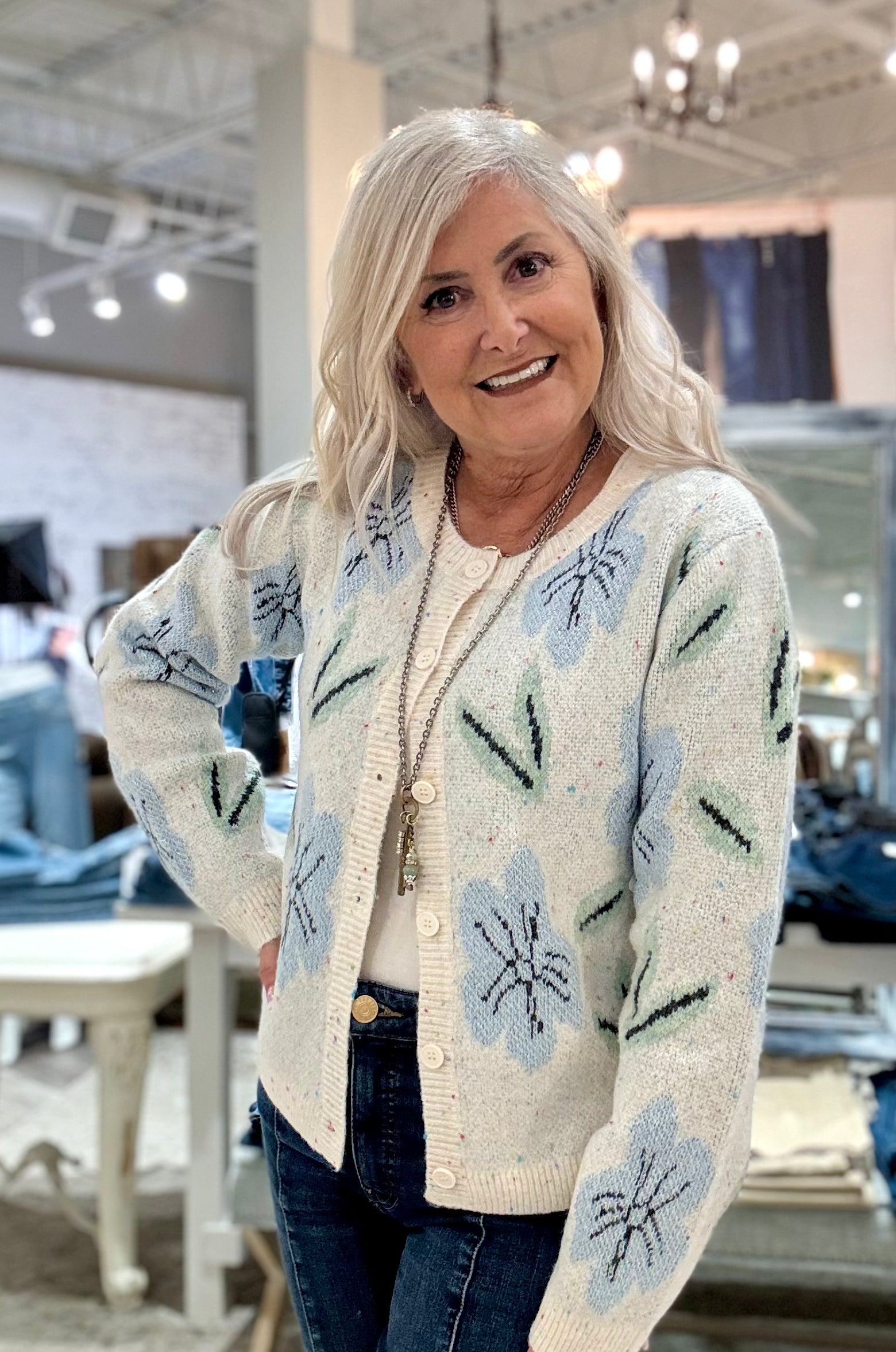 Floral Sweater Cardigan