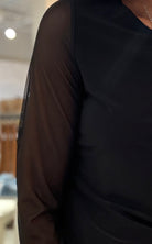 Mesh Sleeve Soft Knit Top