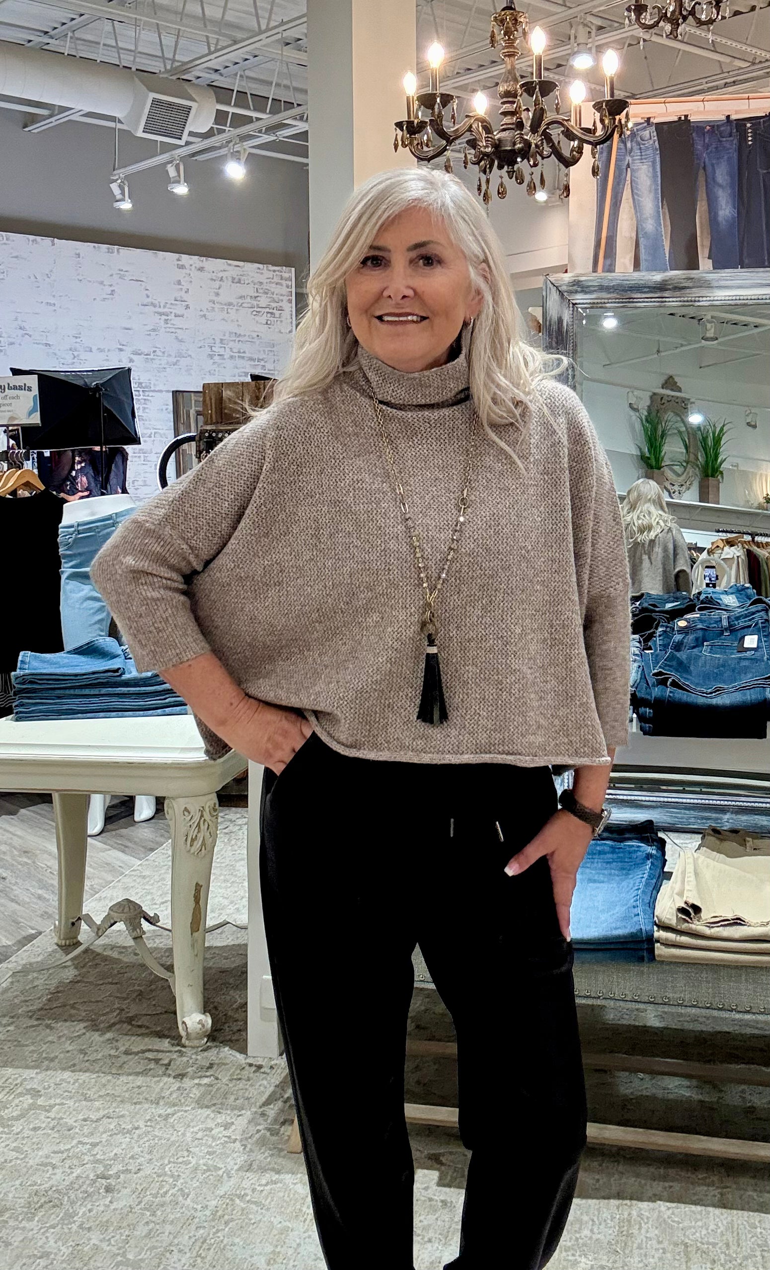 Boxy Turtleneck Sweater