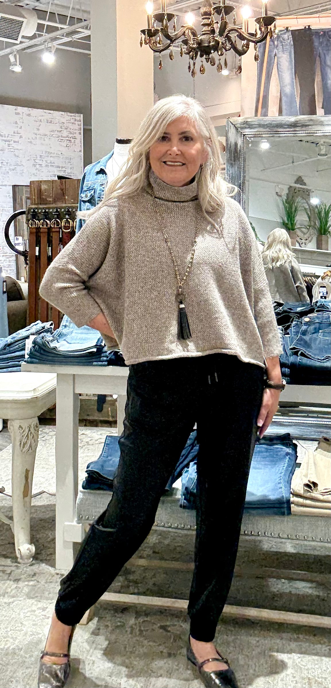 Boxy Turtleneck Sweater