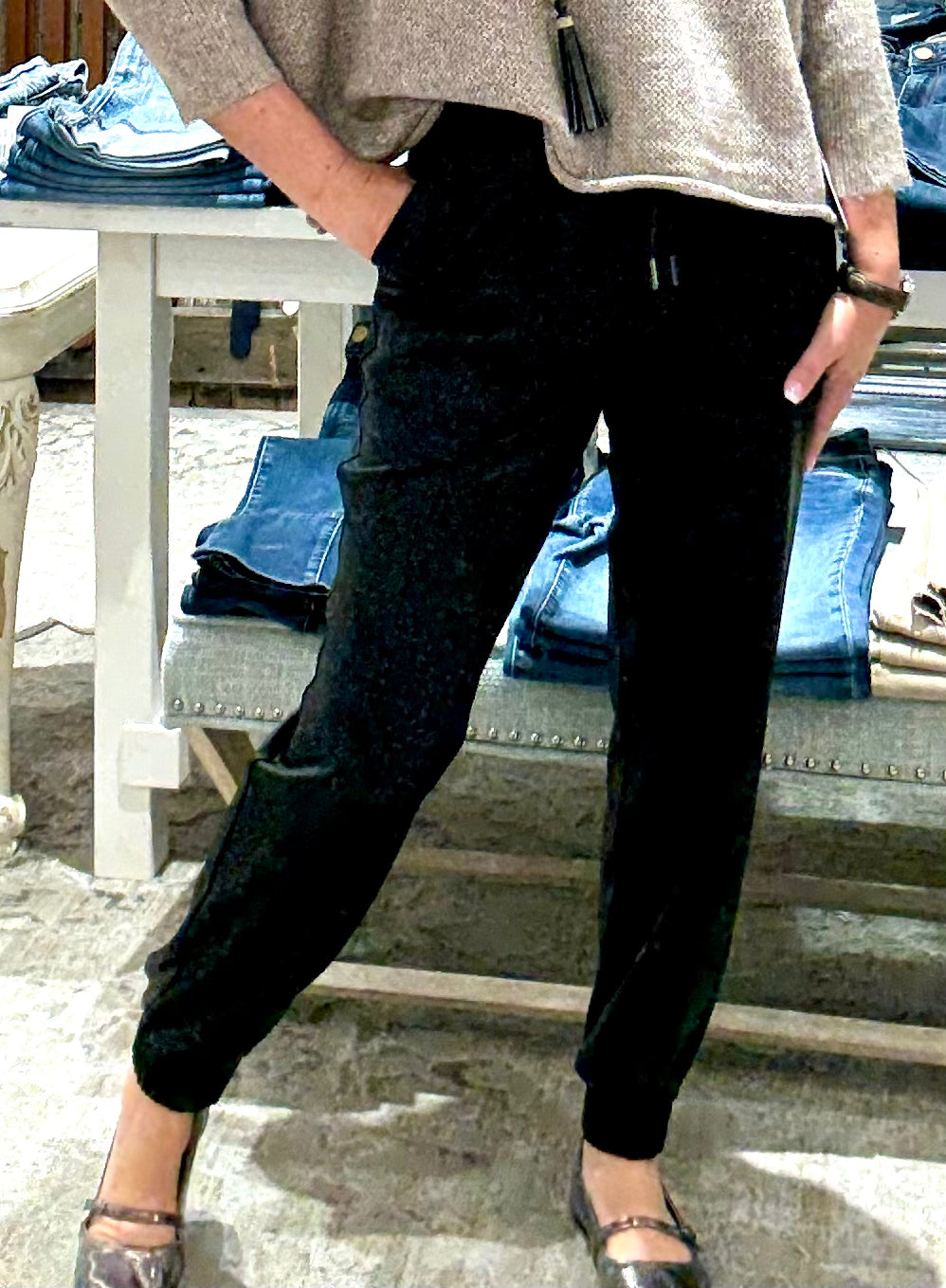 Liquid Leather Pull On Jogger Pant