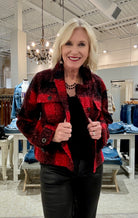 Button Front Boxy Checkered Shacket