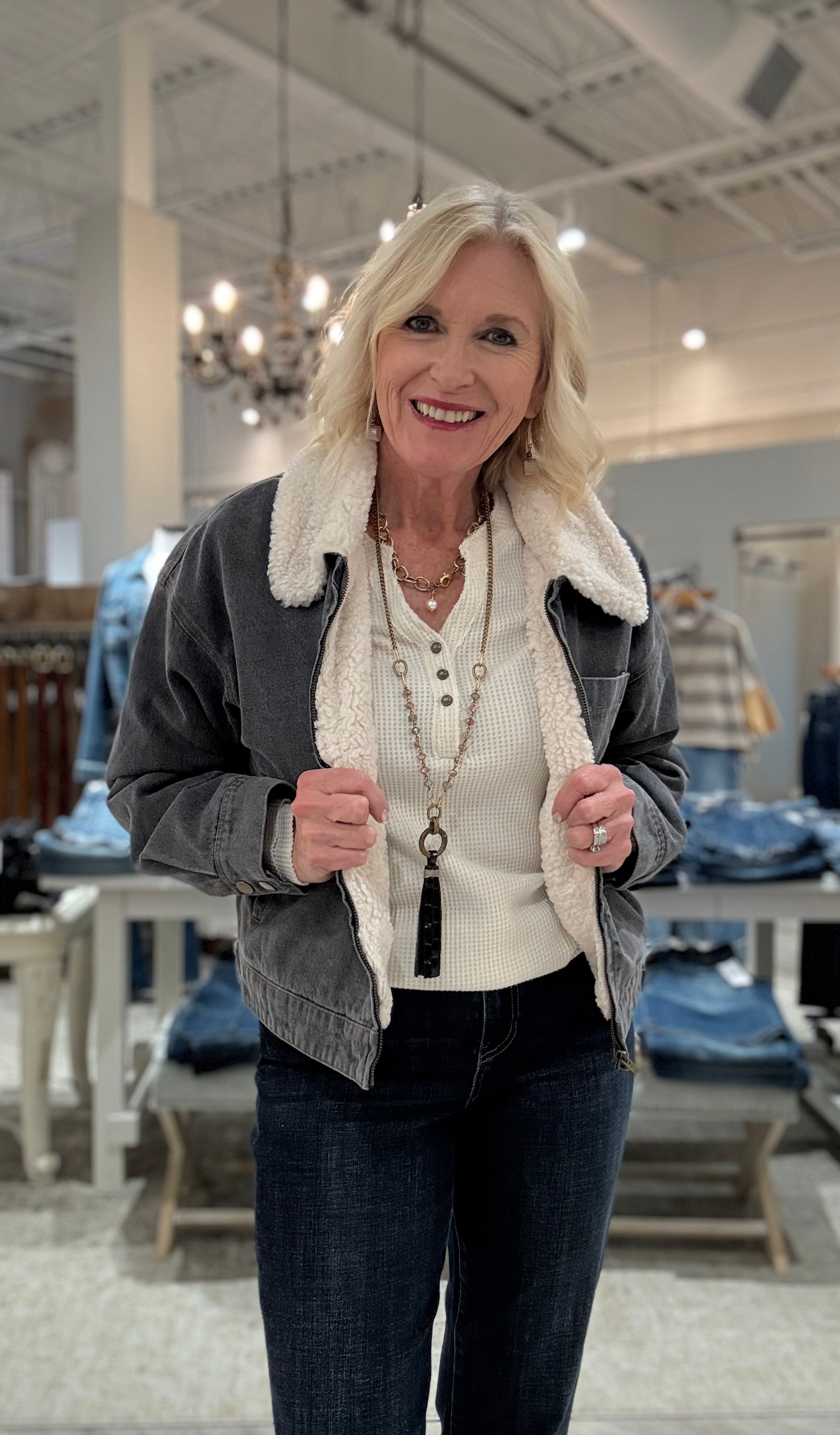 Blouson Denim Jacket- gray