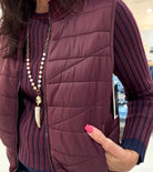 Sleeveless Quilted Front Full Zip Sweater Vest