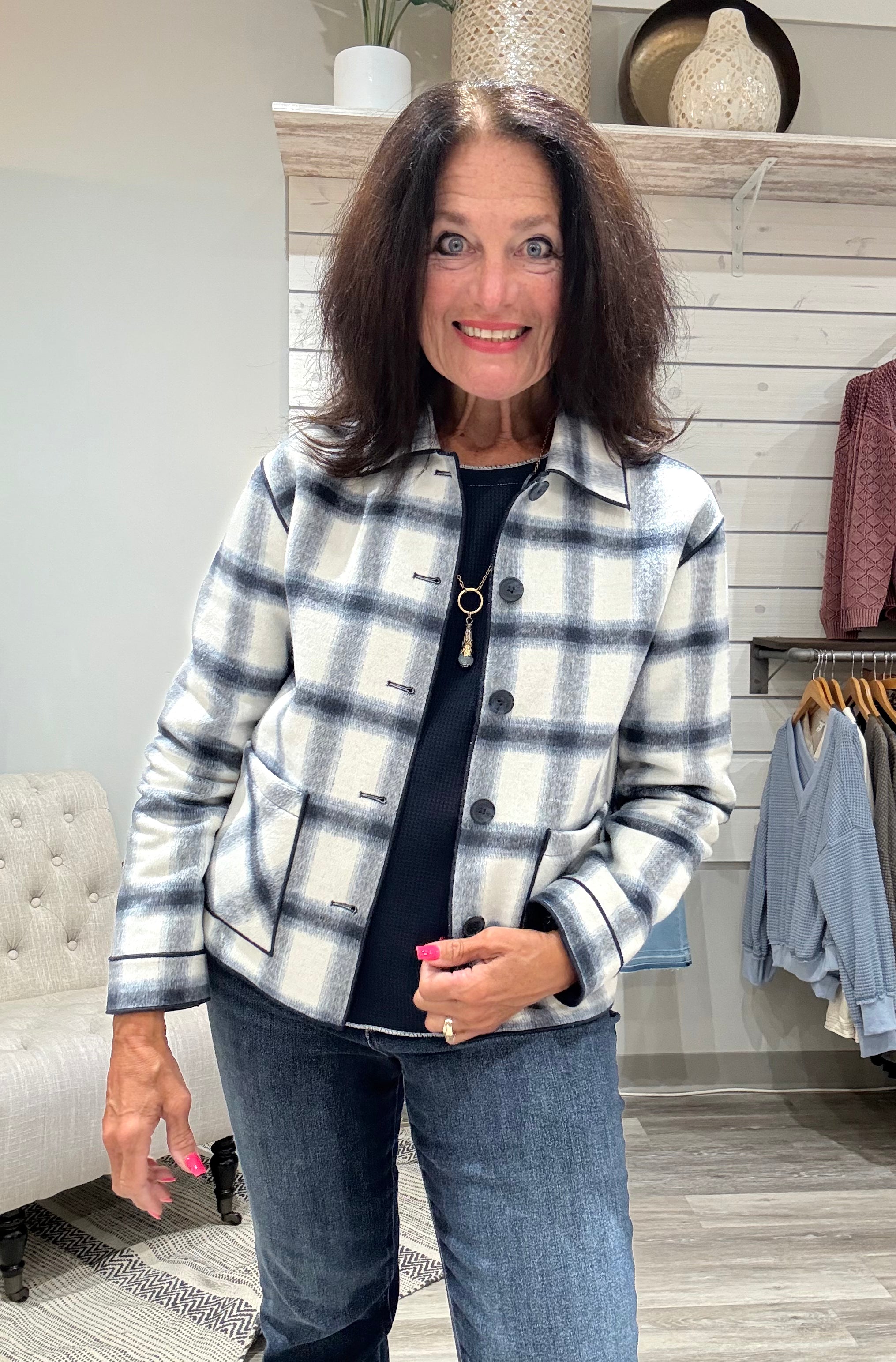 Charlie B Plaid Jacket