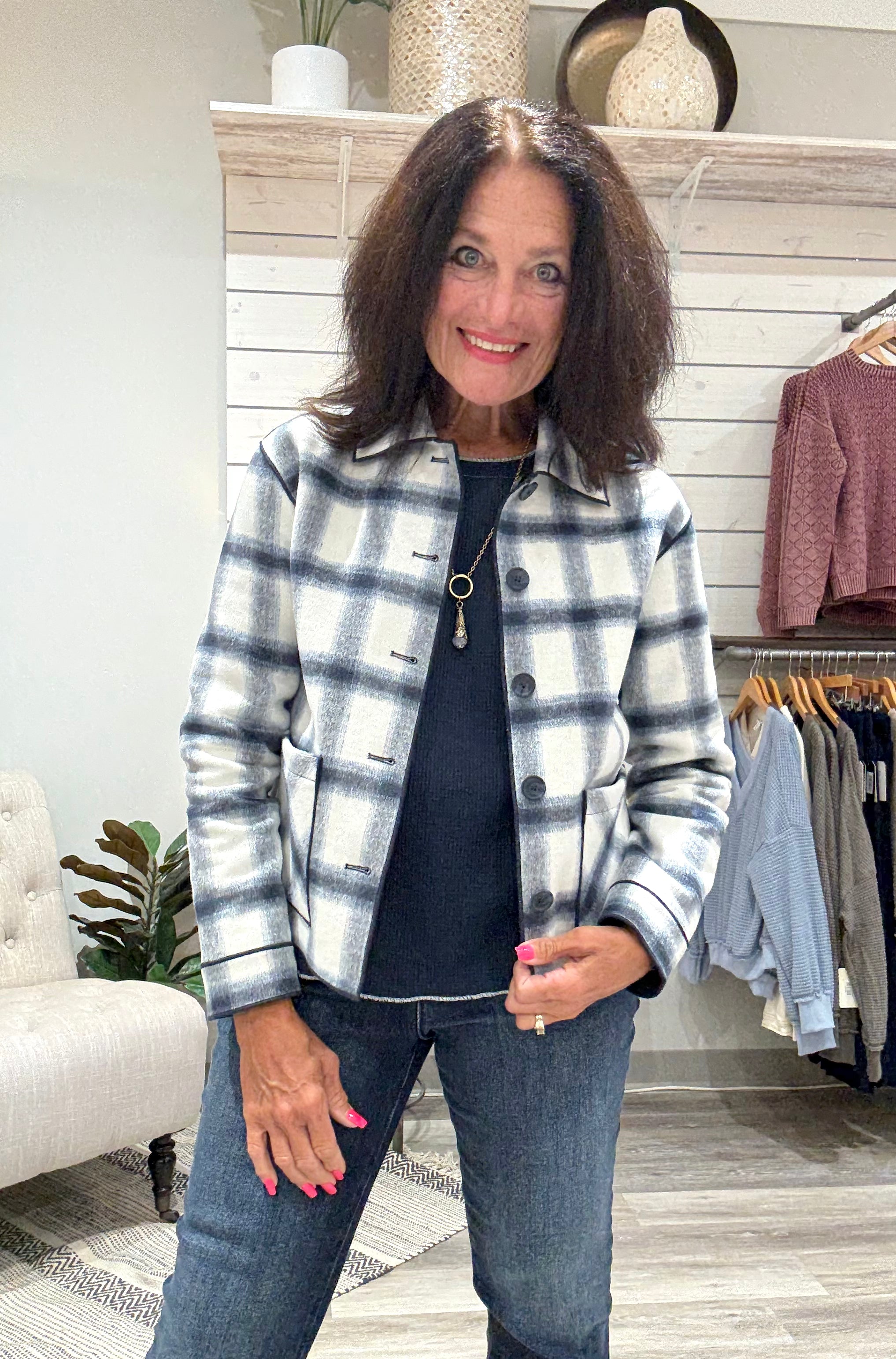 Charlie B Plaid Jacket
