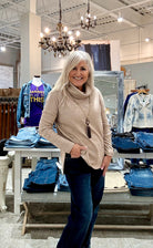 Ultra Soft Faux Cashmere Turtle Neck Tunic Sweater with Side Vents