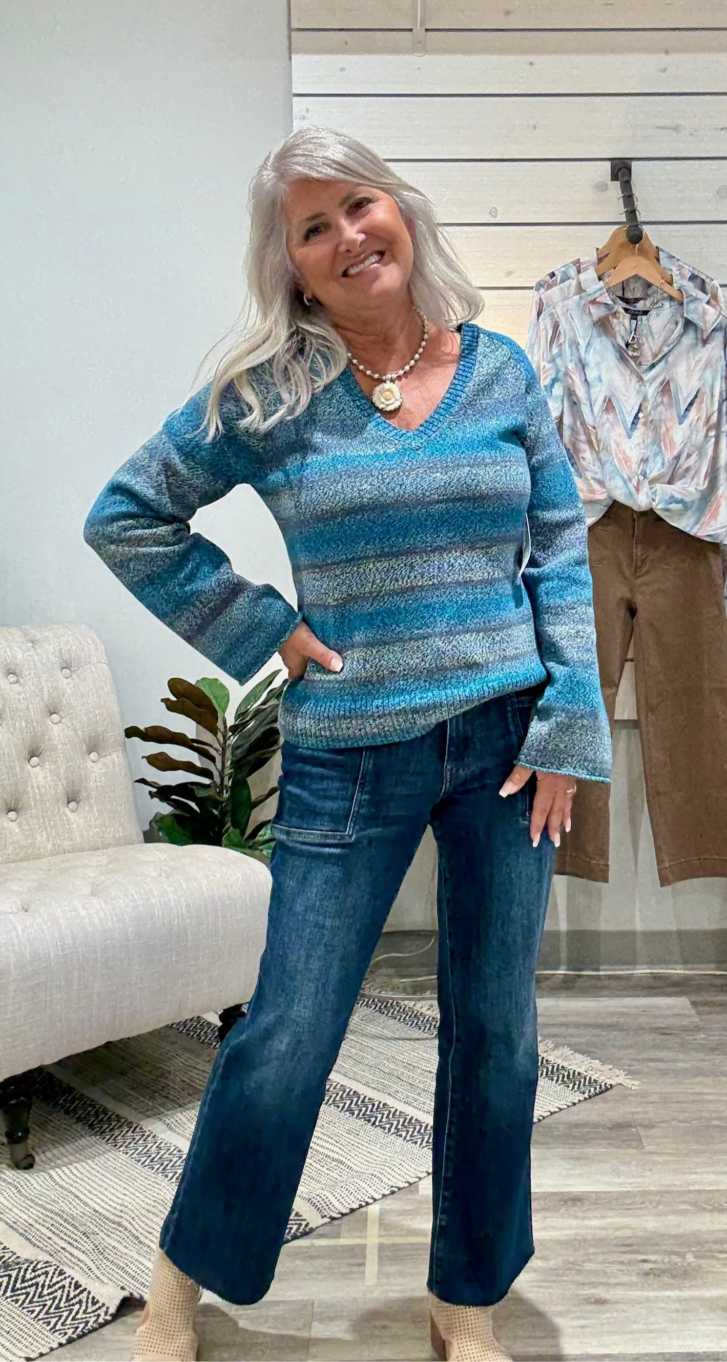 Long Sleeve V-Neck Sweater