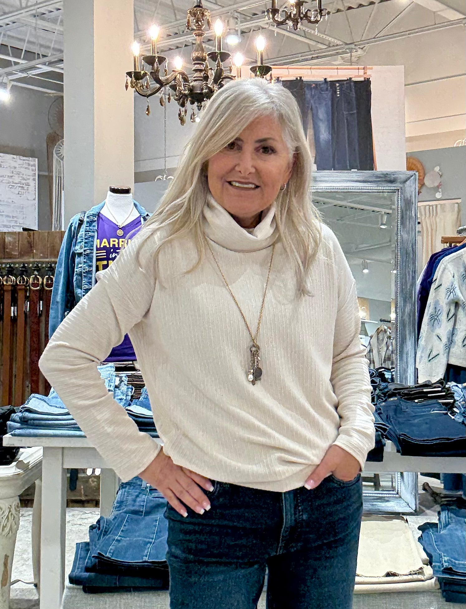 Ultra Soft Ribbed Knit Turtle Neck Sweater with Straight Hem