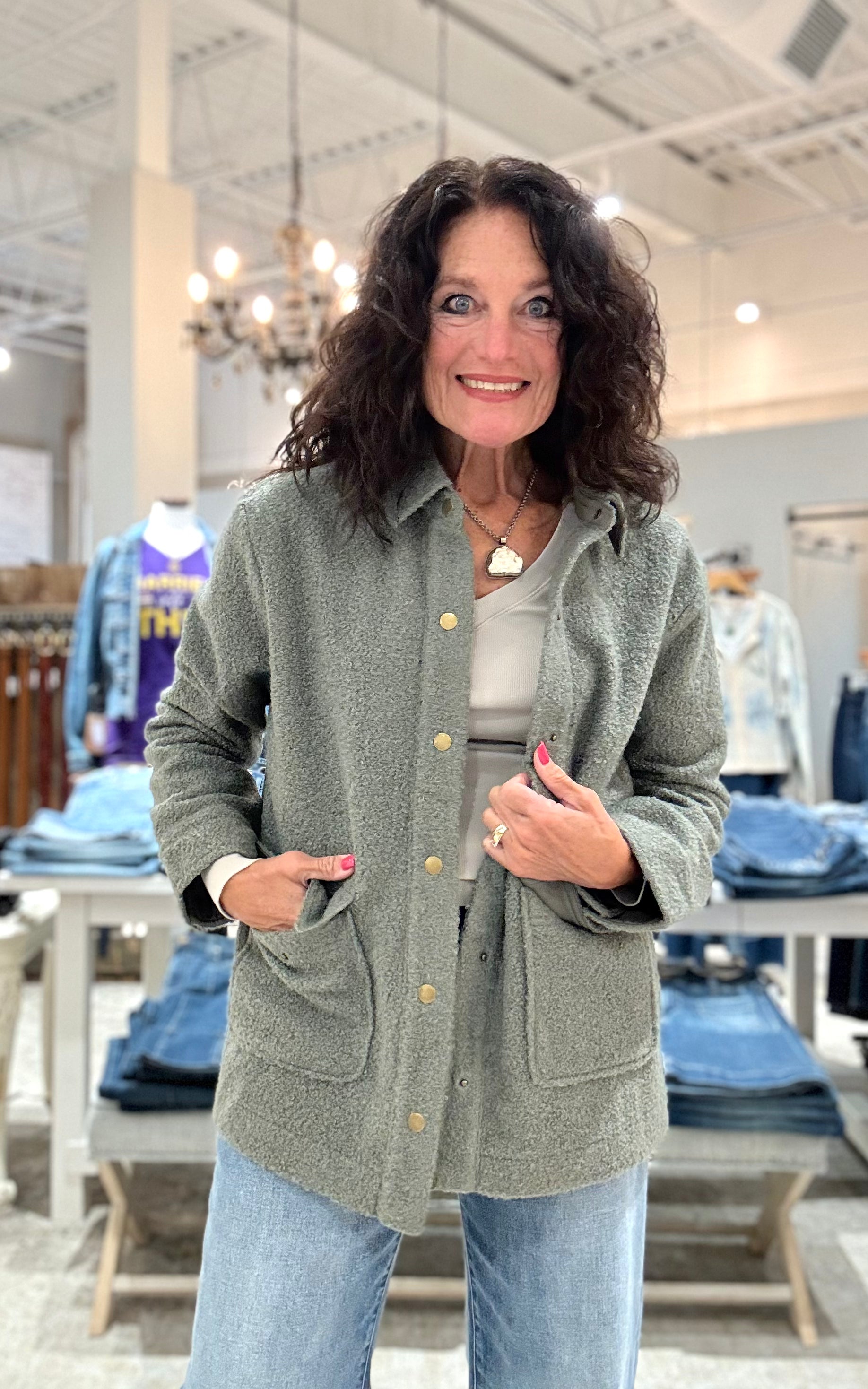 Snap Button Teddy Jacket