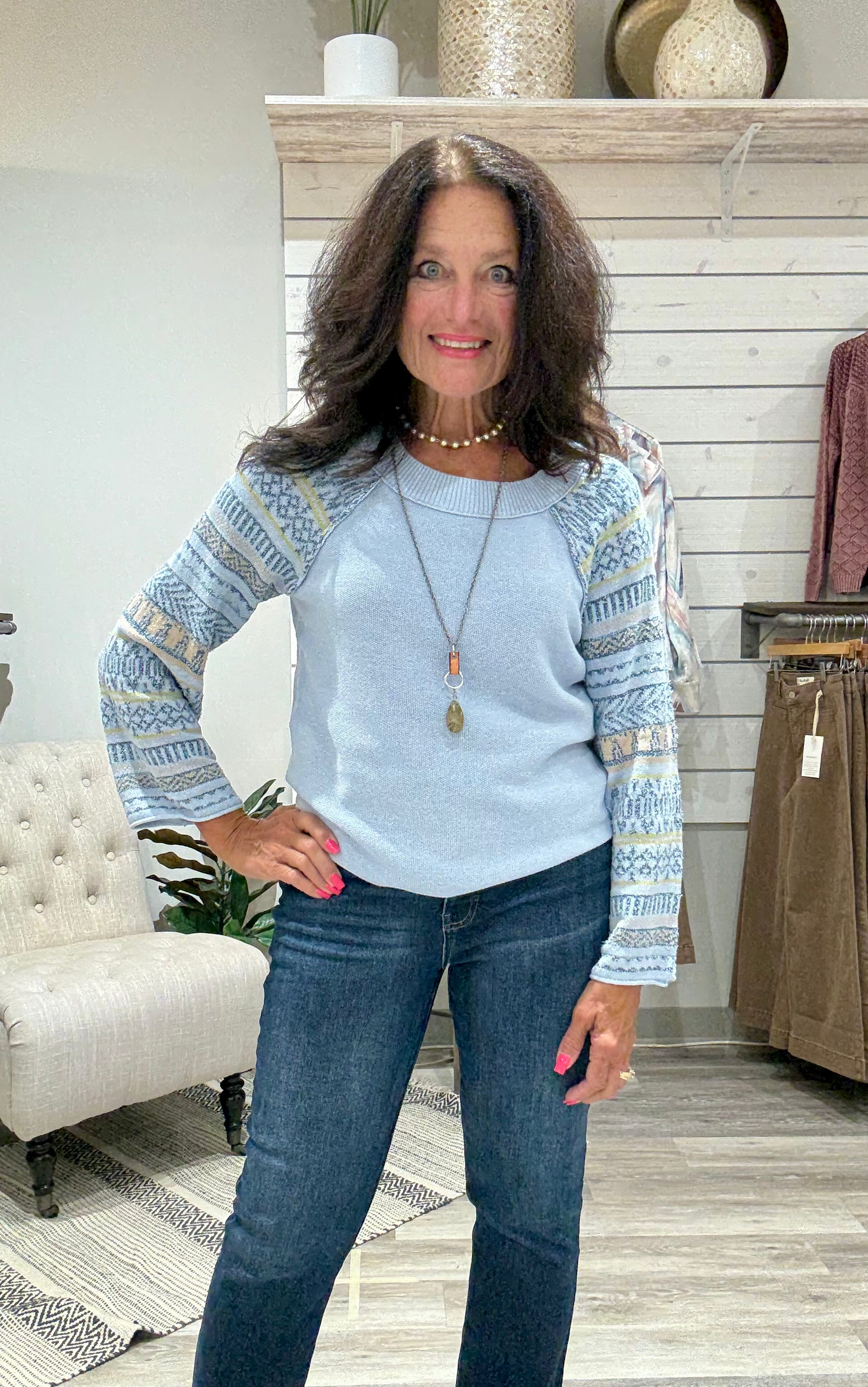 Long Sleeve Scoop Neck Sweater