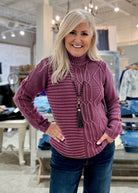 Mock Neck Sweater with Special Wash