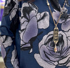 Rose Sketch Soft Turtle Neck Sweater with Tipped Hem