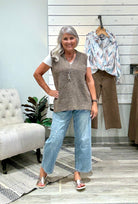 Menswear Sweater Vest- brownie