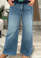Meg High Rise Wide Leg Raw Hem Denim
