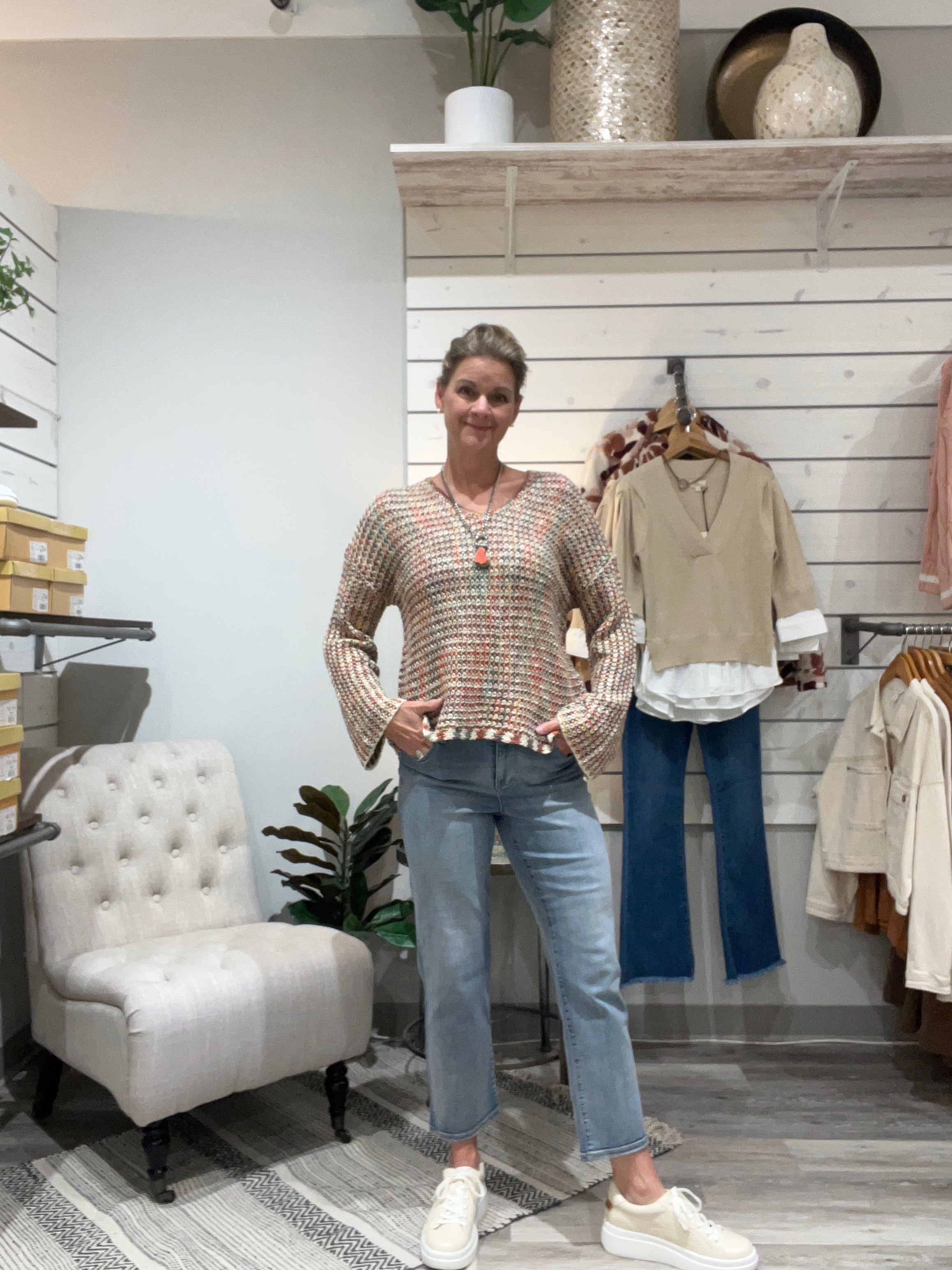 Novelty Yarn Crochet Sweater