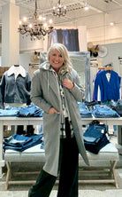 Ultra Soft Brushed Knit Fooler Coat with Hood- grey