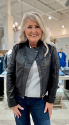 Millicent Perforated Vegan Leather Jacket