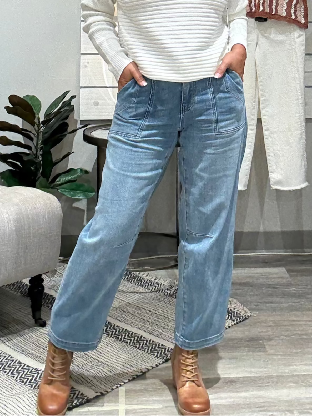 Ashton Wide Leg Barrel Denim