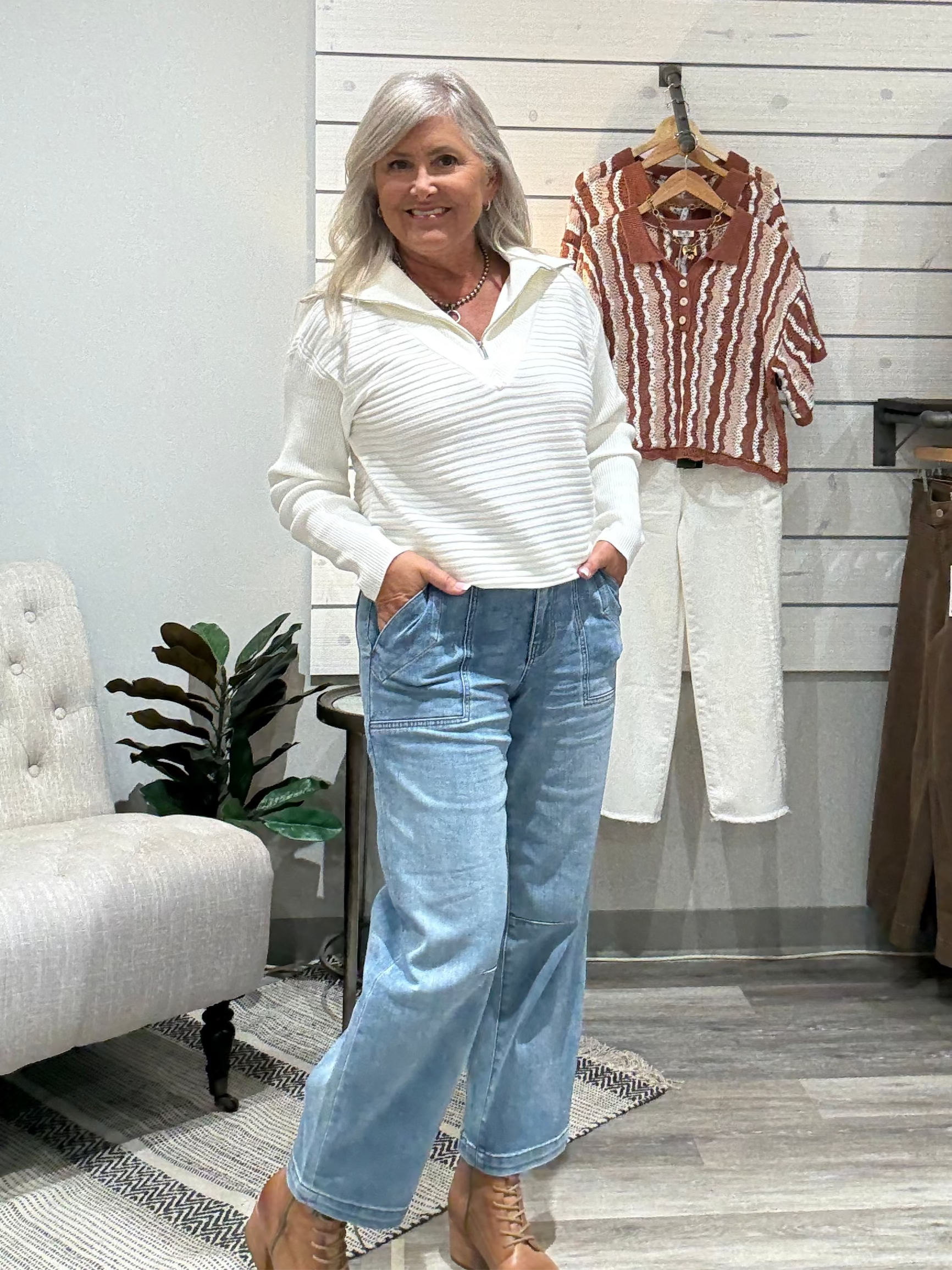 Ashton Wide Leg Barrel Denim