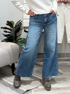 Meg High Rise Wide Leg Raw Hem Denim