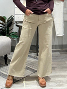 Meg High Rise Fab Ab Wide Leg Raw Hem