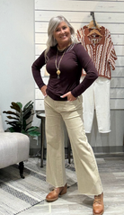 Meg High Rise Fab Ab Wide Leg Raw Hem